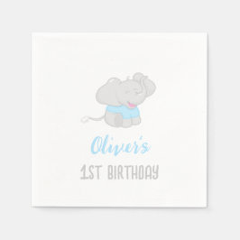 Serviette En Papier adorable éléphant 1er anniversaire garçon