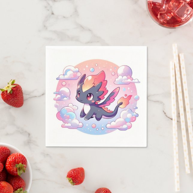 Serviette En Papier Adorable Fairytale Baby shower Dragon (En situation)