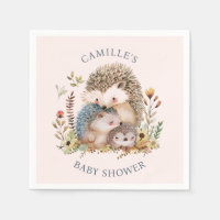 Adorable Hérisson Famille Baby shower rose