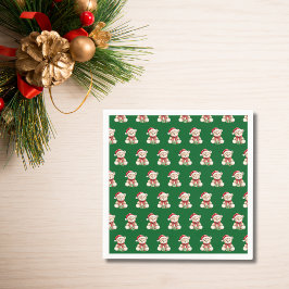 Serviette En Papier Adorable Ours en peluche de Noël