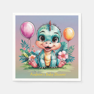 Serviette En Papier Adorable Petit Baby shower Dinosaure