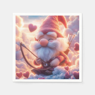 Serviette En Papier Adorable Valentine's Day Gnome avec Bow et Flèche