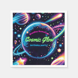 Serviette En Papier Ados Espace Lumineux cosmique Thème Anniversaire F