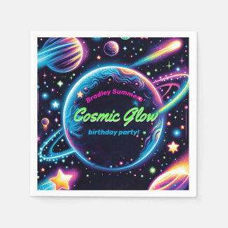 Serviette En Papier Ados Espace Lumineux cosmique Thème Anniversaire F
