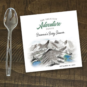 Serviette En Papier Adventure Await Forest Baby shower Mountains