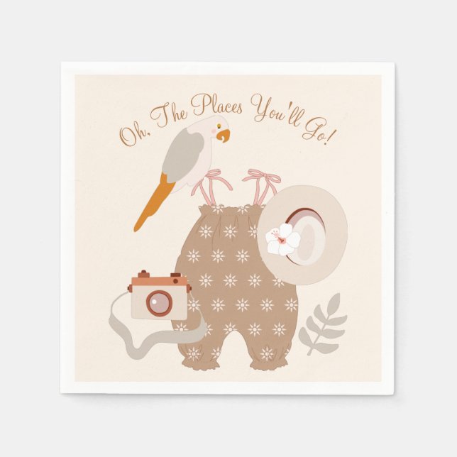 Serviette En Papier Adventure Await Little Boho Baby Clothes Douche (Devant)