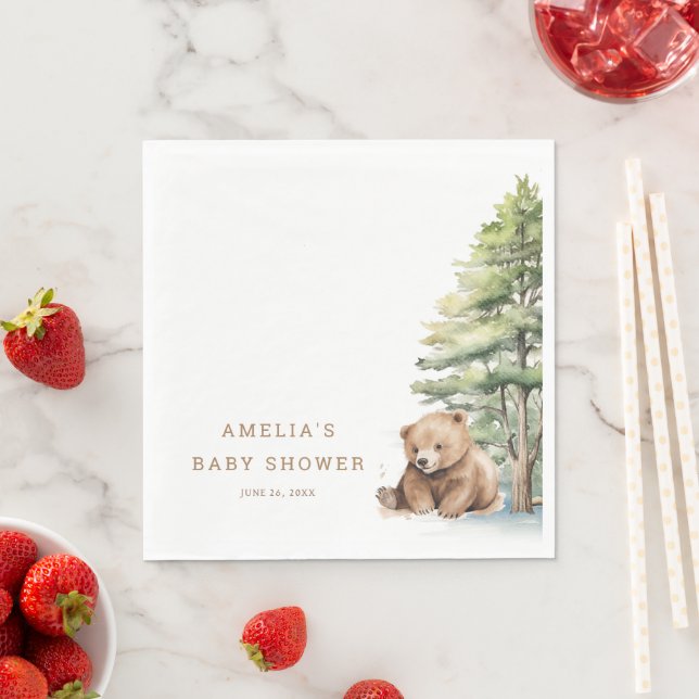 Serviette En Papier Adventure Await Woodland Teddy Bear (En situation)