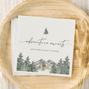 Serviette En Papier Adventure Await Woodland Winter Boy Baby shower