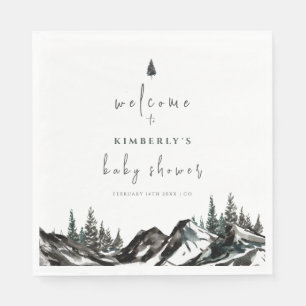 Serviette En Papier Adventure Mountain Forest Baby shower Bienvenue