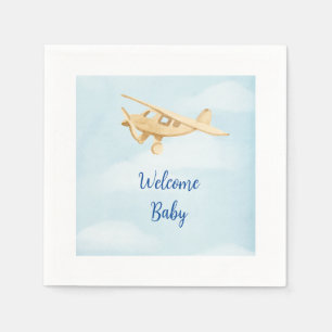 Serviette En Papier Aéronefs Baby shower aquarelle