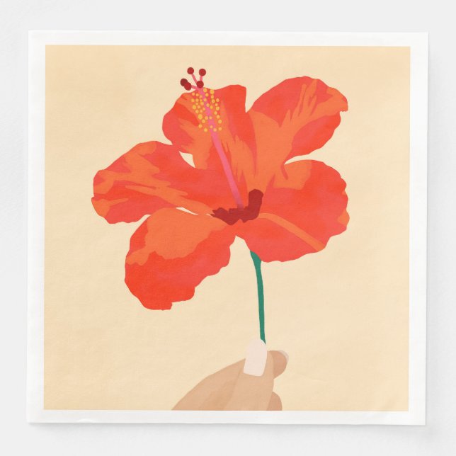 Serviette En Papier Affection Hibiscus (Devant)
