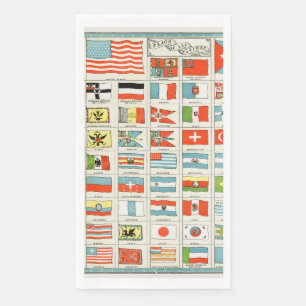 Serviette En Papier Affiche Éducative des Drapeaux Anciens de Toutes l