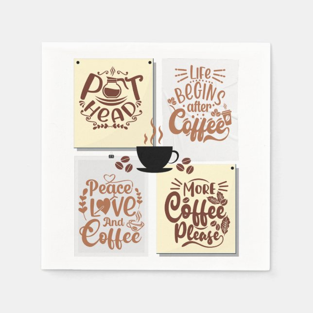 Serviette En Papier Affiches de café (Devant)