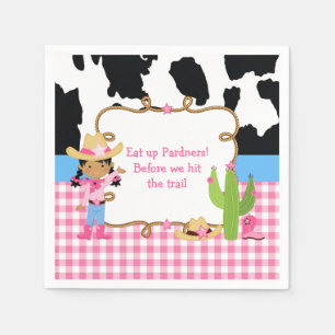 Serviette En Papier African American Cowgirl Western Anniversaire