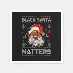 Serviette En Papier African American Santa Black Matters Christmas Paj