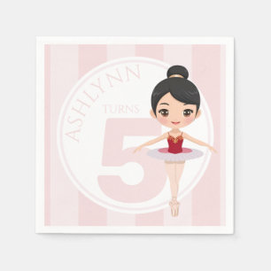 Serviette En Papier Âge personnalisé & Nom Rose Fillettes Anniversaire