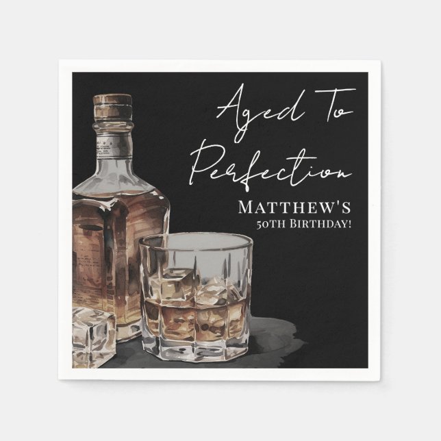 Serviette En Papier Aged To Perfection Birthday Party (Devant)