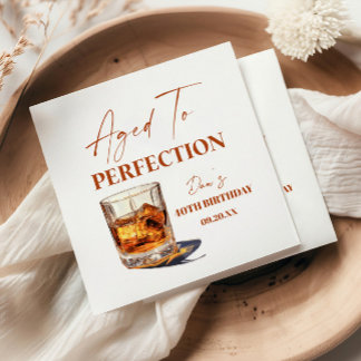Serviette En Papier Aged To Perfection Whisky Glass Birthday Party