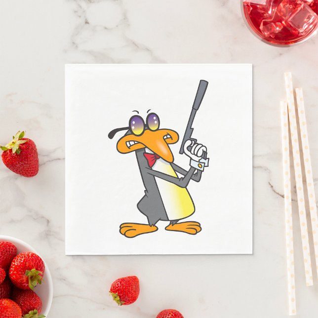 Serviette En Papier Agent secret Penguin (Créateur téléchargé)