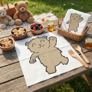 Serviette En Papier Agiter Adorable Ours Souriant