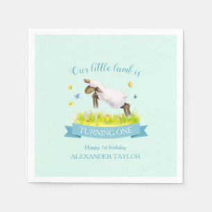 Serviette En Papier Agneau de printemps sauter mignon 1er anniversaire