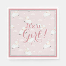 Agneaux de bébé gris rose - C'est une fille !