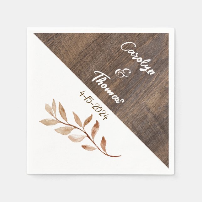 Serviette En Papier Agritourisme Rustique Mariage Floral (Devant)