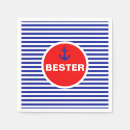 Serviette En Papier Ahoy ! Ancres nautiques Sailor Party