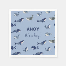 Serviette En Papier AHOY C'est un Baby shower de baleines