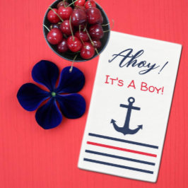 Serviette En Papier Ahoy C'est un garçon ! Baby shower nautique