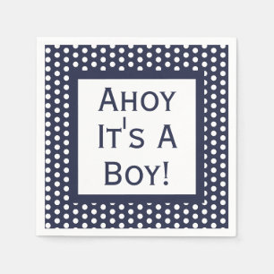 Serviette En Papier Ahoy C'Est Un Garçon Polka Dot