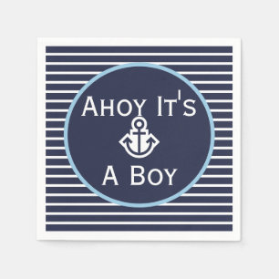 Serviette En Papier Ahoy nautique C'est un Baby shower garçon serviett