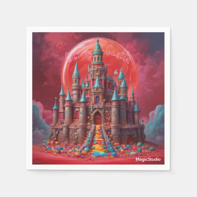 Serviette En Papier AI Candy Castle serviettes (Devant)