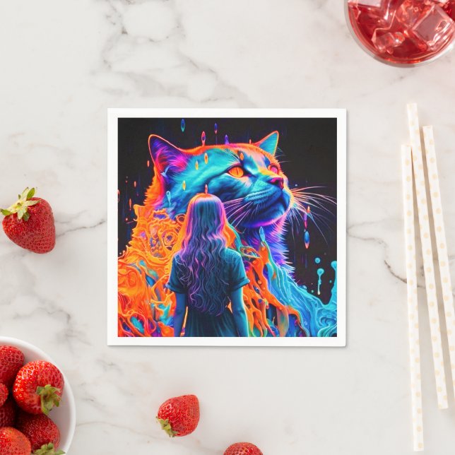 Serviette En Papier Ai Cat (En situation)