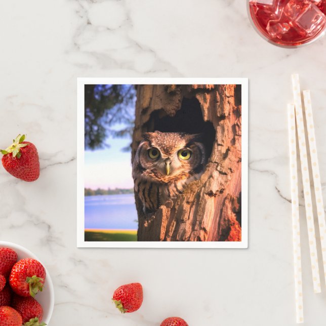 Serviette En Papier Ai Owl (En situation)