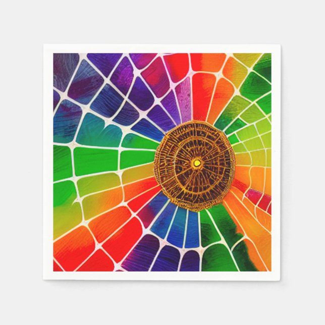 Serviette En Papier Ai Rainbow Web (Devant)