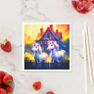 Serviette En Papier Ai Unicornes