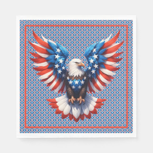 Serviette En Papier aigle américain (Devant)