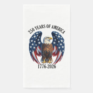 Serviette En Papier Aigle Américain Patriotique 250 Ans 1776-2026