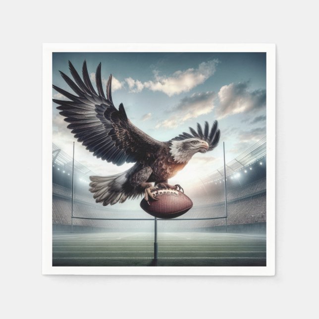 Serviette En Papier Aigle avec football (Devant)