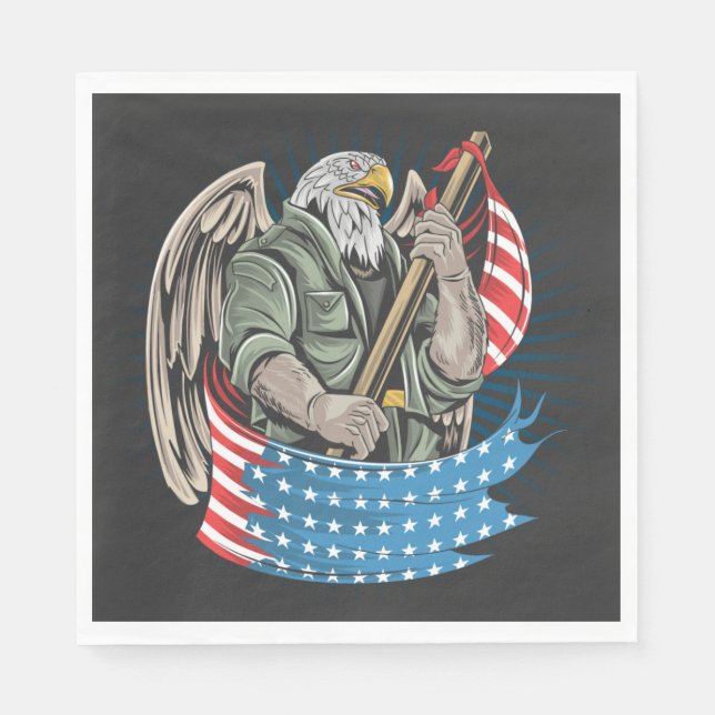 Serviette En Papier Aigle d'Amérique (Devant)