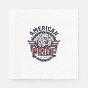 Serviette En Papier Aigle de Fierté Américaine Design Patriotique Vint