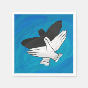 Serviette En Papier Aigle Ombre Sur Bleu