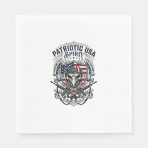 Serviette En Papier Aigle Tactique Patriotique Crâne Inspiré Militaire