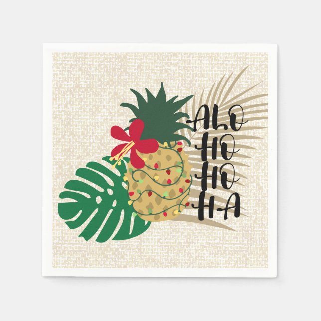 Serviette En Papier Aiguille tropicale hawaïenne ALO-HO-HA (Devant)