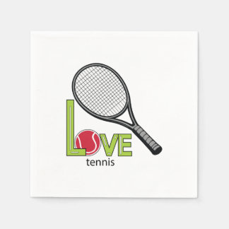 Serviette En Papier Aime le tennis