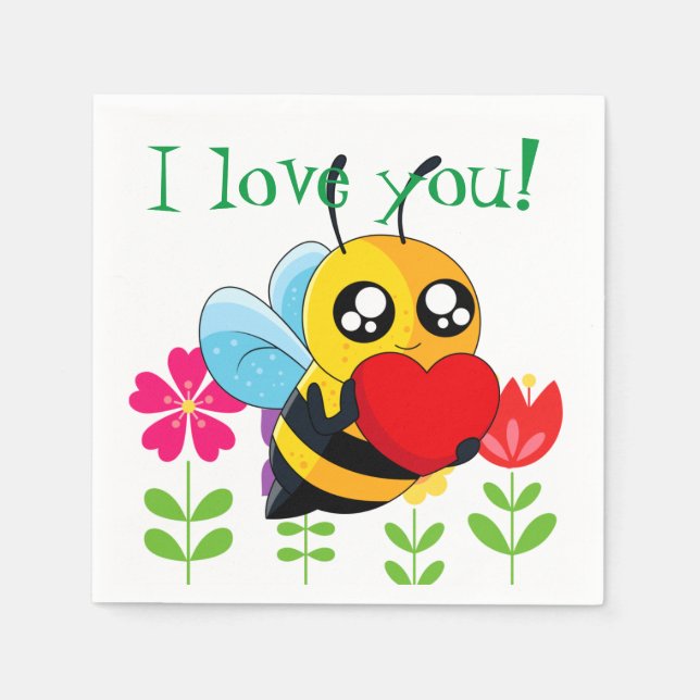 Serviette En Papier Aimer Bee (Devant)