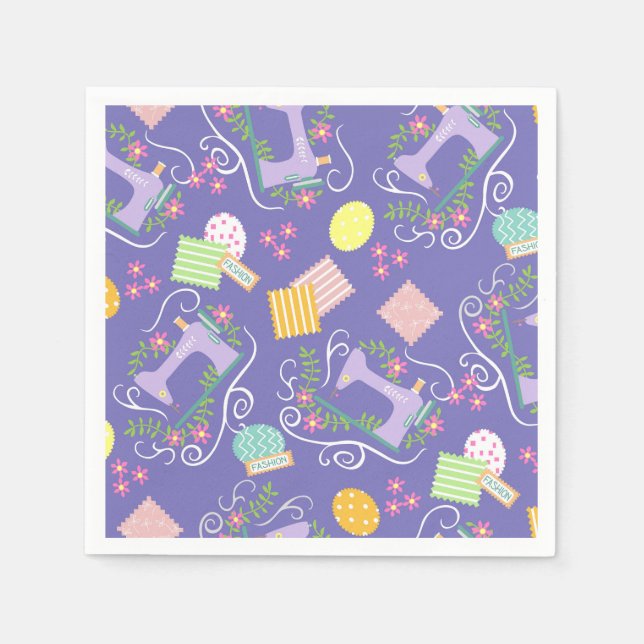 Serviette En Papier Aimer Coudre pourpre (Devant)