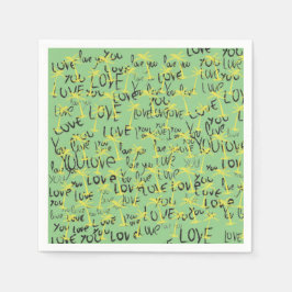 Serviette En Papier Aimer l'art texte