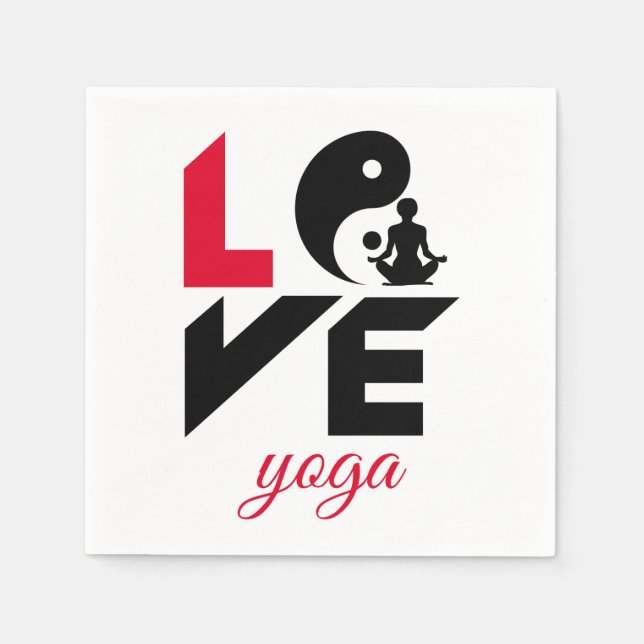 Serviette En Papier Aimer le yoga (Devant)